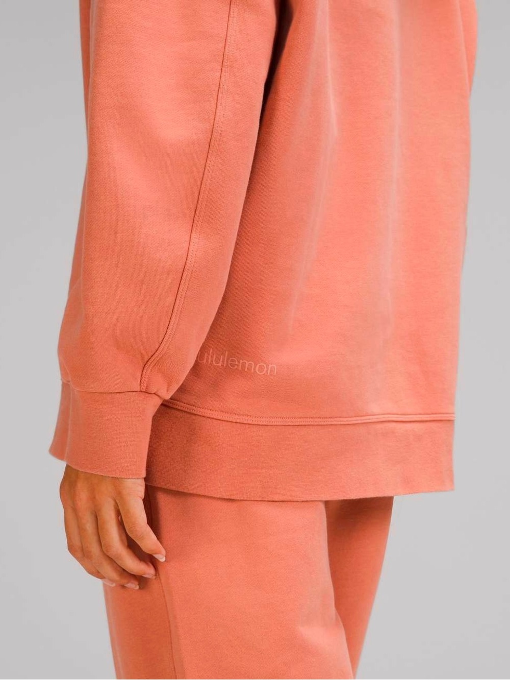 Lululemon Perfectly Oversized Crew Size 8 Pink Coral Tone 100% cotton - Picture 3 of 12